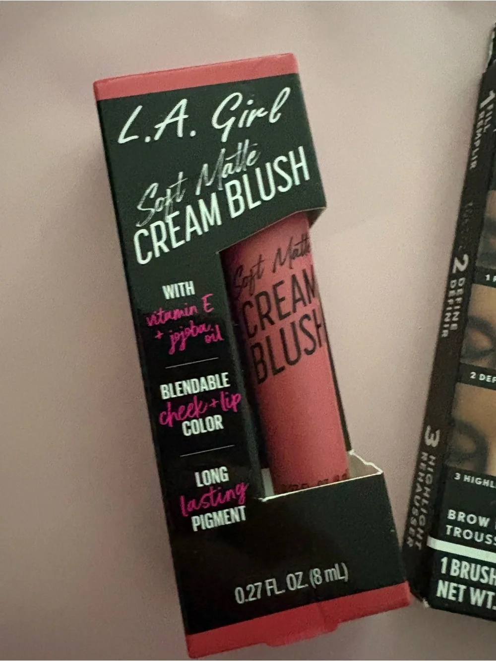Covergirl eye brow kit and L.A. Girl Soft Matte Cream Blush in Rose Pink bundle